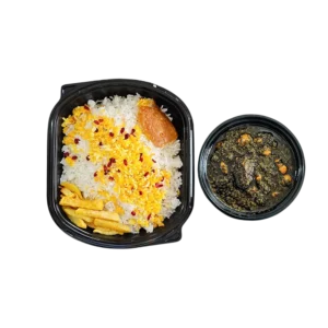 چلو قورمه سبزی