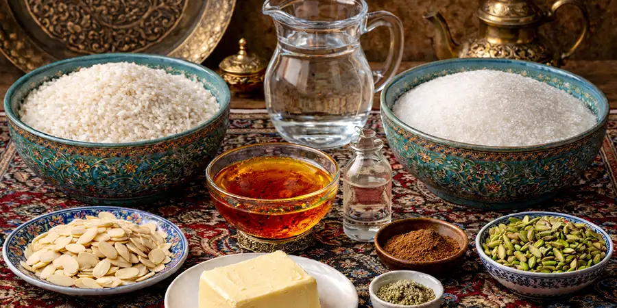 مواد لازم برای شله زرد نذری